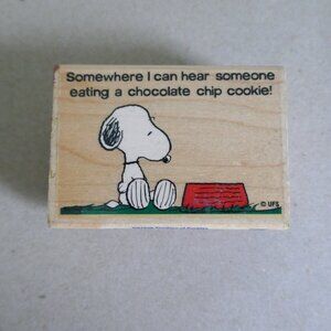 vintage 2002 Snoopy thinking of cookies rubber stamp wood Stampabilities GR1045